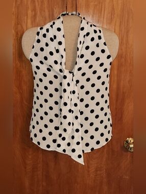 Annie Griffin 100% Silk Polka Dot Halter Top Blouse New With Tags Size X-Small